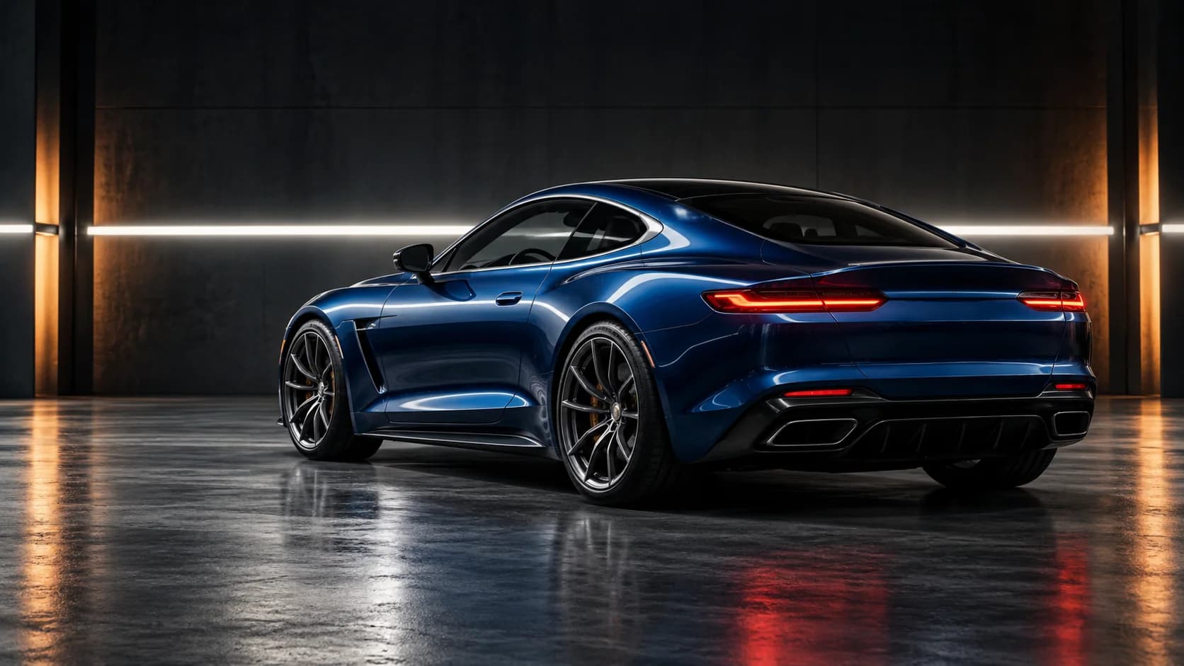 Blue grand touring concept, illustrative artwork rather than client photography